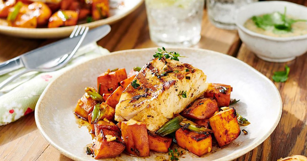 Kabeljaurückenfilet in Joghurt-Curry-Marinade vom Grill | Kikkoman Kabeljaurückenfilet in Joghurt-Curry-Marinade vom Grill | Kikkoman