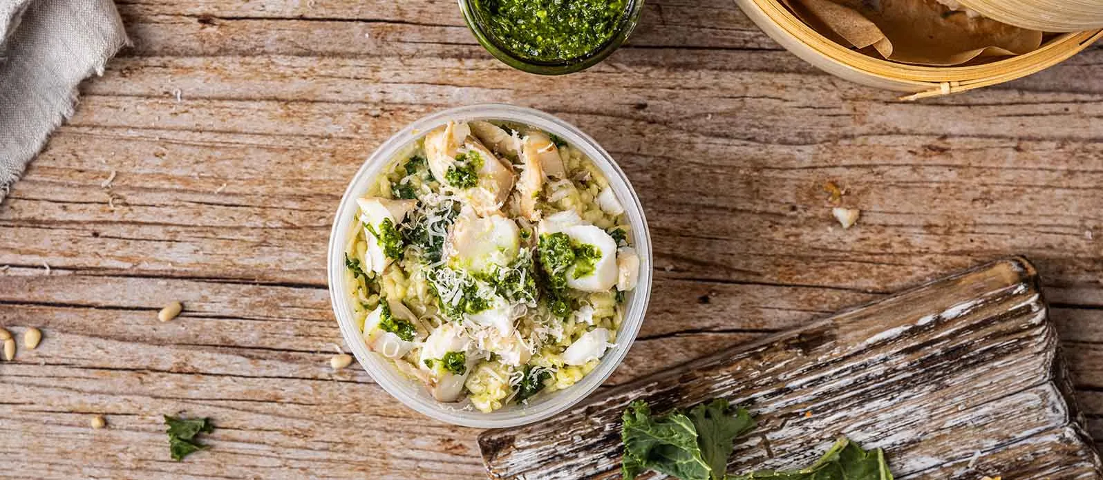 Cremiges Risotto mit Grünkohl und Kabeljau