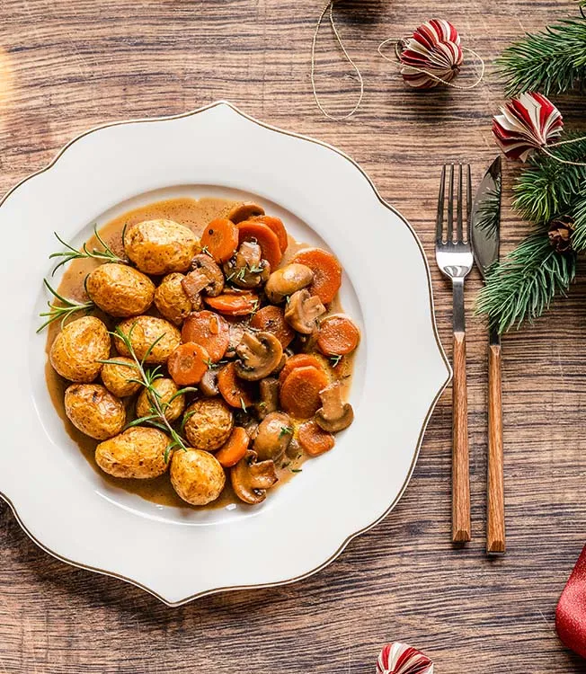 Vegetarischer Pilz-Eintopf mit Dunkelbier