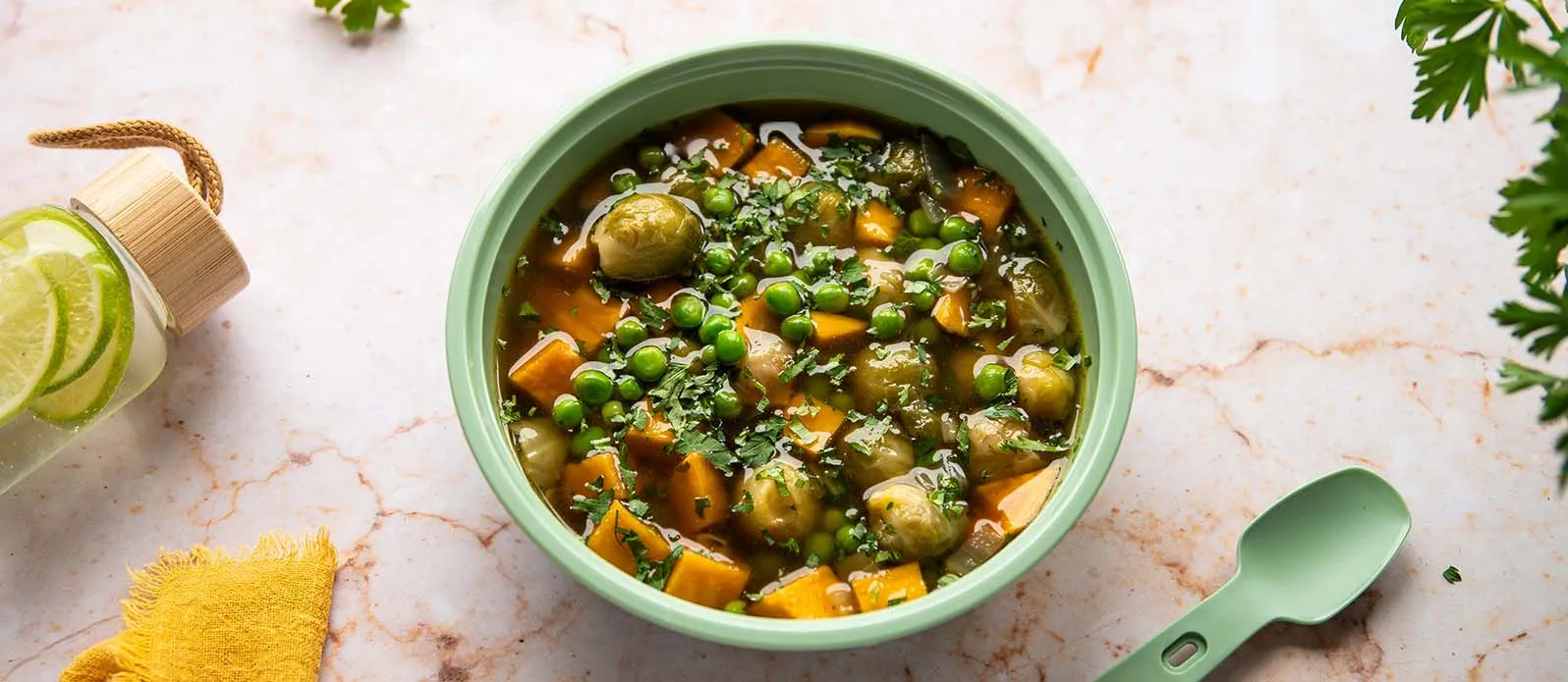 Süßkartoffel-Erbsen-Suppe