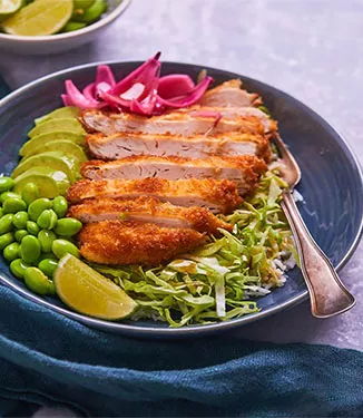 Poke Bowl mit knusprigem Huhn