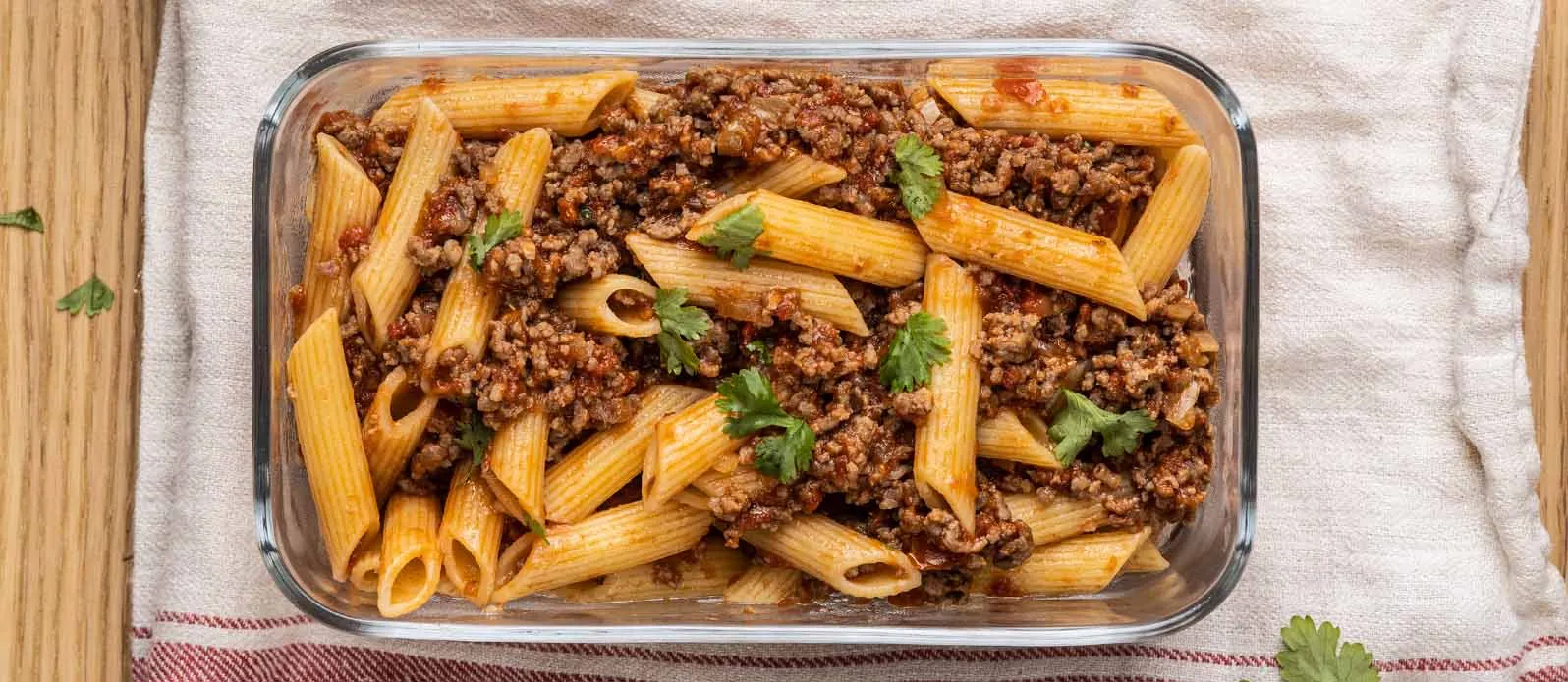 Pasta Bolognese mit Sojasauce