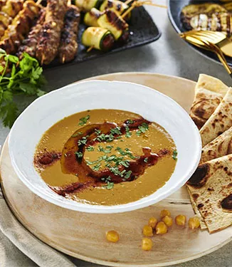 Hummus-Dip mit Sojasauce