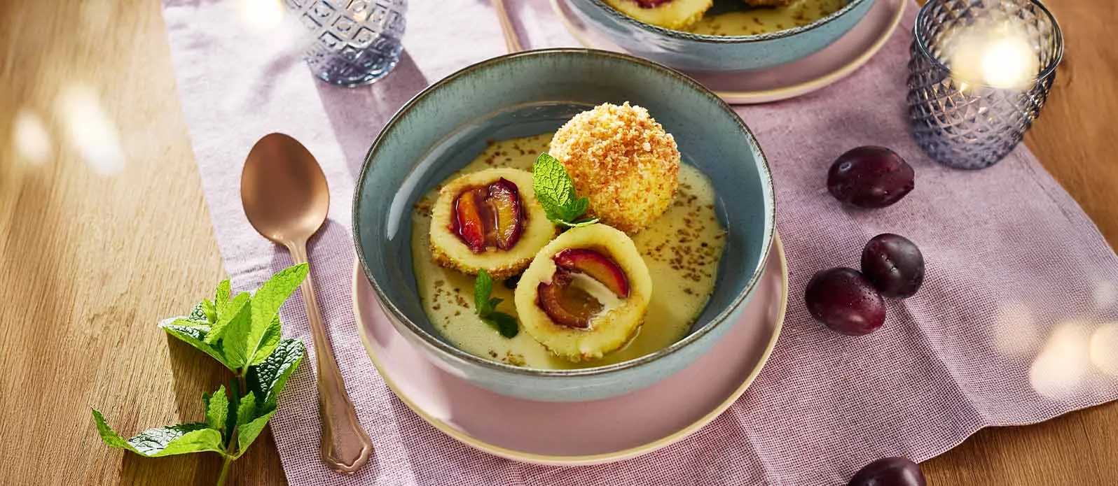 Böhmische Knödel mit Zwetschgen & Panko