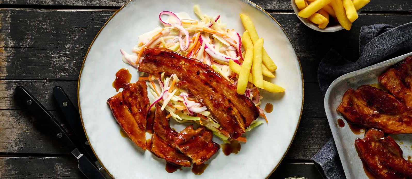 Schweinebauchscheiben im Backofen mit Teriyaki Barbecuesauce