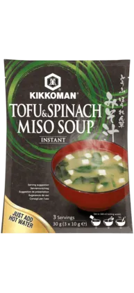 Kikkoman Instant Miso Suppe mit Tofu und Spinat