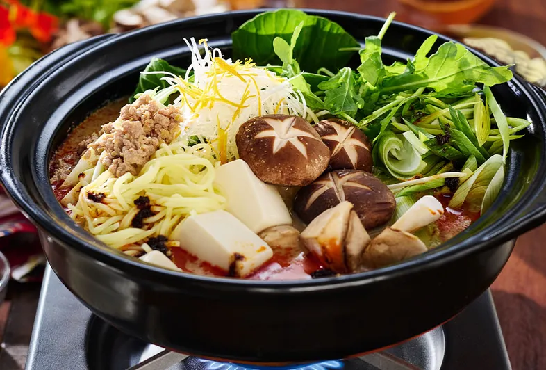 Sojamilch-Hot-Pot Dandan-Style