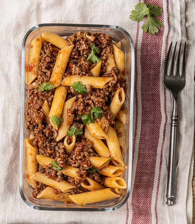 Pasta Bolognese mit Sojasauce
