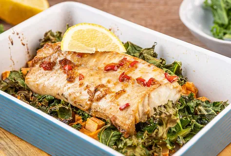Gebackener Kabeljau mit Gemüse