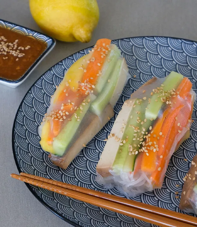 Tofu Rainbow Summer Rolls