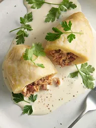 Cepelinai mit Pulled-Ente