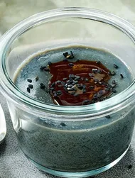 Vegane Goma Panna Cotta mit Tahini