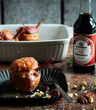 Bratapfel mit süßer Sojasauce